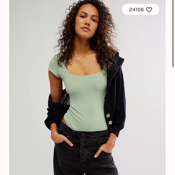 Free People Pink Square Neck Bodysuit - Picture 2 of 12